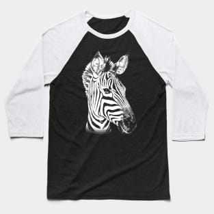 Zebra Animal Portrait Baseball T-Shirt